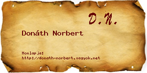 Donáth Norbert névjegykártya